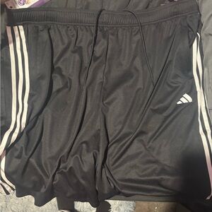 NWT Black Aeroready Athletic Shorts with White Stripes
